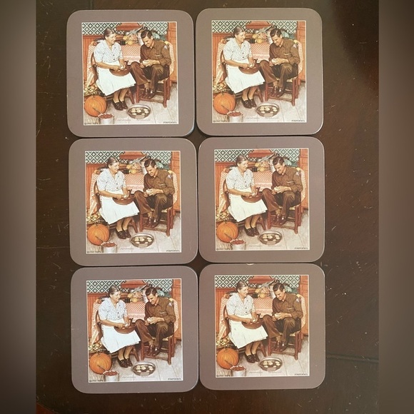 Home for thanksgiving picture coaster set of six by pimpernel - Picture 1 of 4
